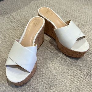 Vince Camuto -White Platform Sandal, Size 8